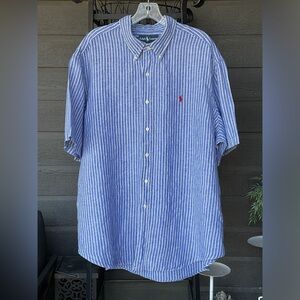 Ralph Lauren Classic Fit Linen Button Down Shirt XXL